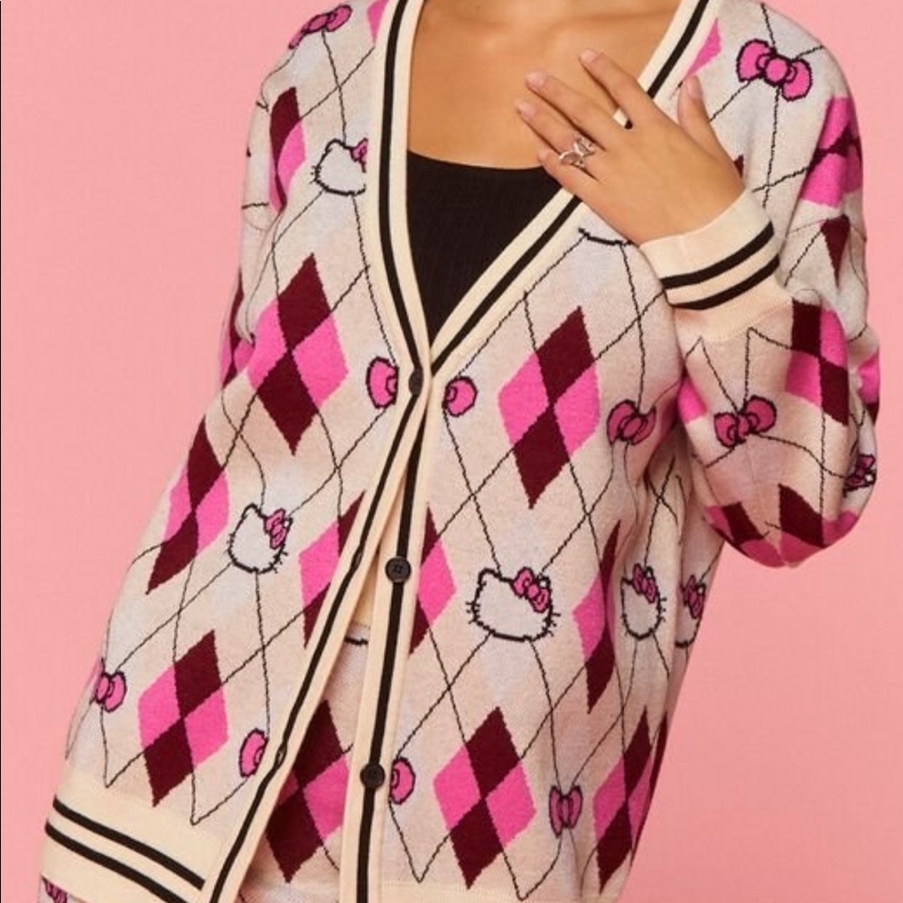 Hello Kitty & Friends Argyle Cardigan Sweater